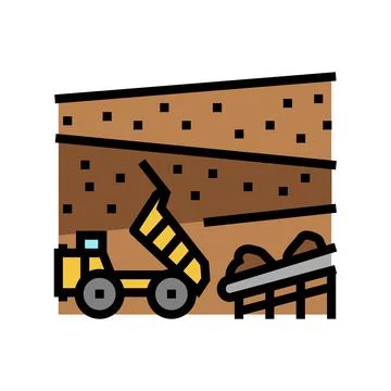 Extraction process mining color icon vector illustration Illustrazione stock