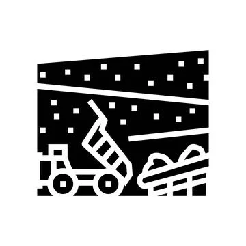 Extraction process mining glyph icon vector illustration Stockillustratie