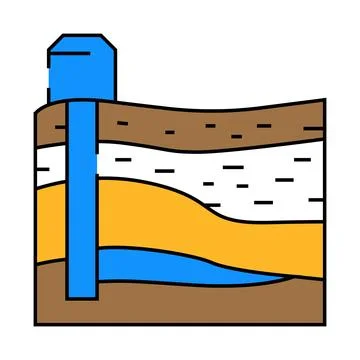 Extraction process mining icon color illustration Stock Illustration