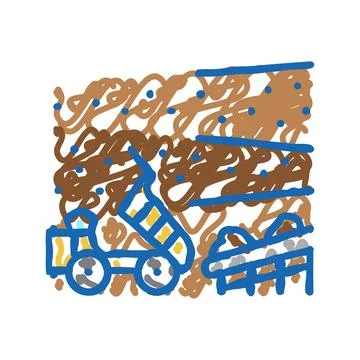 Extraction process mining icon doodle illustration Stockillustratie