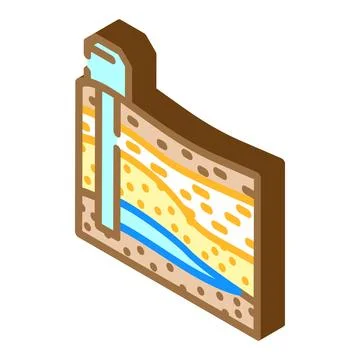 Extraction process mining isometric icon vector illustration Stock Illustration