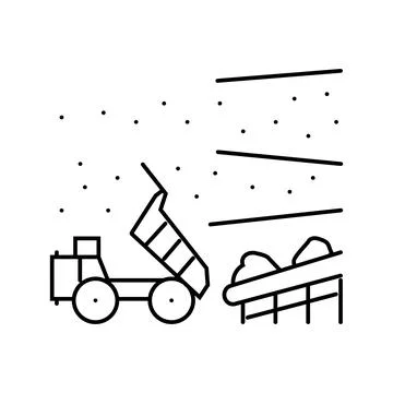 Extraction process mining line icon vector illustration Stockillustratie