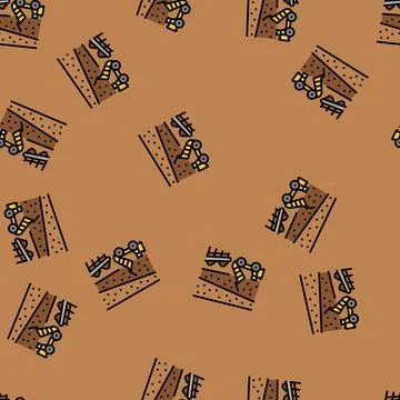 Extraction process mining vector seamless pattern Illustrazione stock