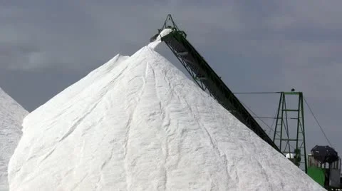 Extraction of salt, conveyor Stock Footage 12078020