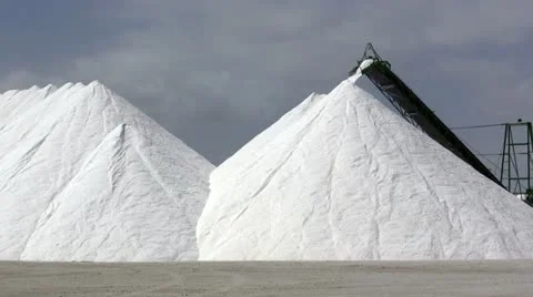 Extraction of salt, conveyor Stock Footage 12082393