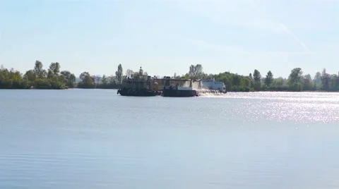 Extraction of sand from the river bottom Stock Footage 41976057