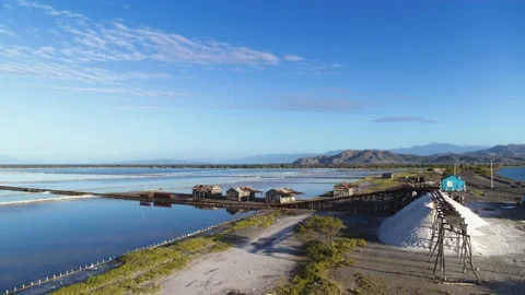 Extraction of table salt by sedimentary method. Stock Footage 176219471