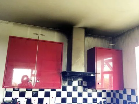 Extractor fan fire in Kitchen Foto stock