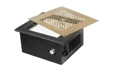 Extractor fan for manicure. Collects dust, cleans air. Light background. Foto stock