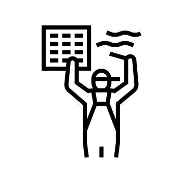 Extractor fan replacement line icon vector illustration Stock Illustration
