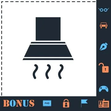 Extractor hood icon flat Illustrazione stock