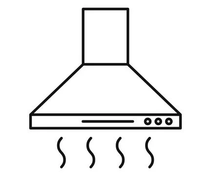 Extractor hood. Kitchen range hoods. Vector illustration. Stock Illustration