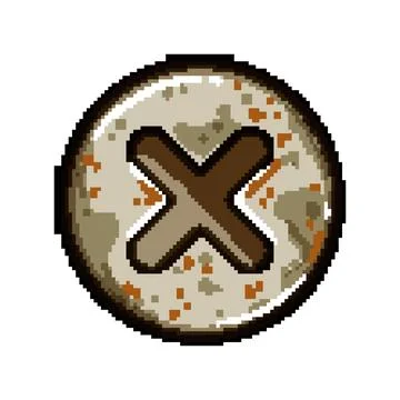 Extractor rusty screw head pixel art vector illustration Stock Illustration