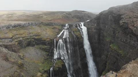 Extraordinary Aerial of Large Waterfall 스톡 동영상 127602183