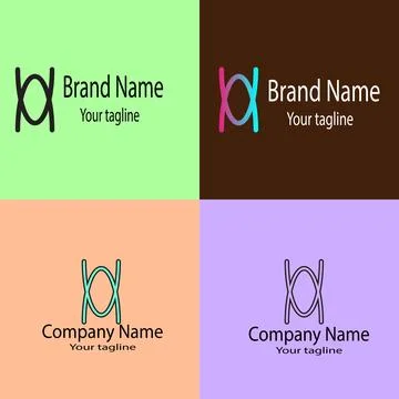 Extraordinary Unique Interwoven Harmony Symbol Logo Design Stock Illustration