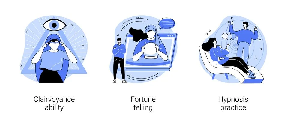 Extrasensory ability abstract concept vector illustrations. Stock Illustration