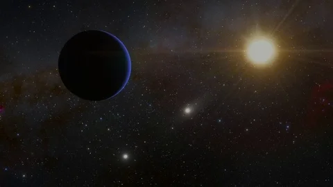 Extrasolar Kepler Planet Blue Alien World Stock Footage 84952375