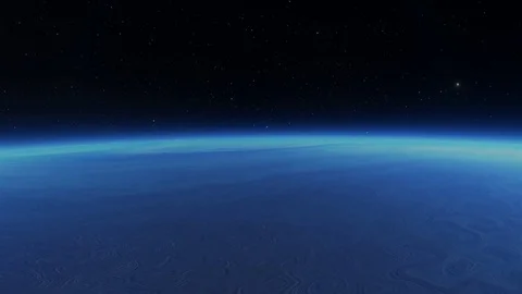 Extrasolar Kepler Planet Flyby Blue Haze Stock Footage 85072907