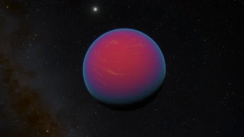 Extrasolar Kepler Planet Rotates Red Blue Purple Stock Footage 84953168