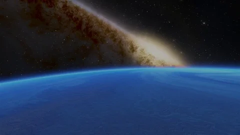 Extrasolar Kepler Planet Surface Blue Gas Giant 2 Stock Footage 84953278