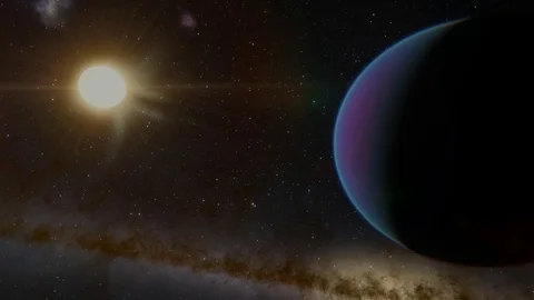 Extrasolar Kepler Planet Surface Purple Ultraviolet Stock Footage 84953427