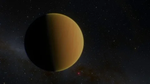 Extrasolar Kepler Planet Yellow Stock Footage 84953548
