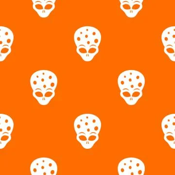 Extraterrestrial alien head pattern seamless Stock Illustration