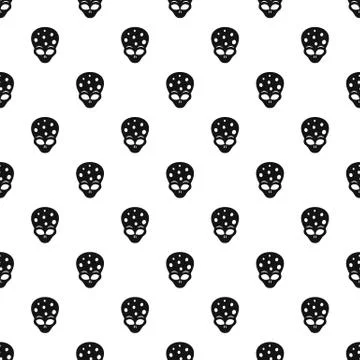 Extraterrestrial alien head pattern vector Stock Illustration