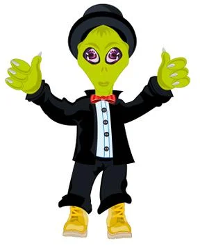 Extraterrestrial being in suit Stock Illustration
