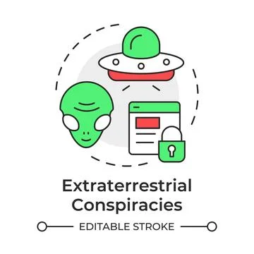 Extraterrestrial conspiracies multi color concept icon Stock Illustration