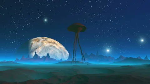 Extraterrestrial Creature on an Alien Planet Stock Footage 68347543