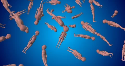 extraterrestrial humanoid falling | Stock Video | Pond5