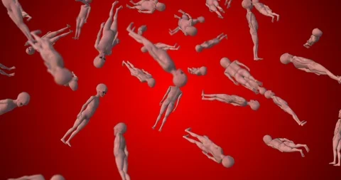 Extraterrestrial humanoid falling Stock Footage 99267599