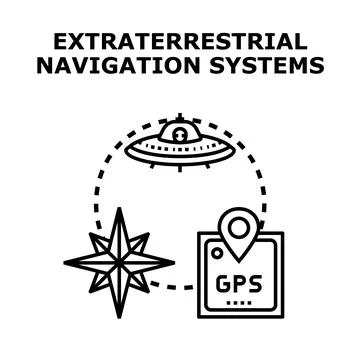Extraterrestrial navigation systems guiding cosmic journeys Stock Illustration