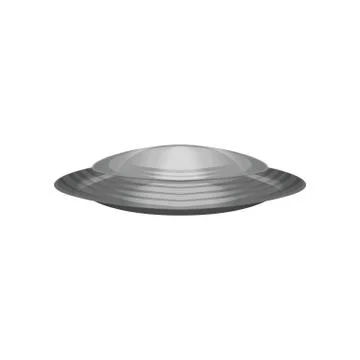 Extraterrestrial spacecraft in disc shape. Silver unidentified flying object イラスト素材