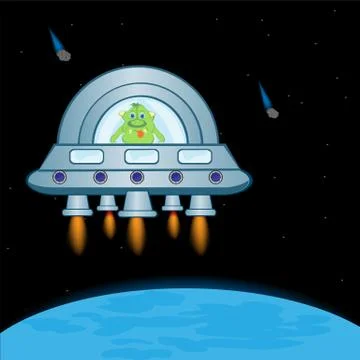 Extraterrestrial spaceship Stock Illustration