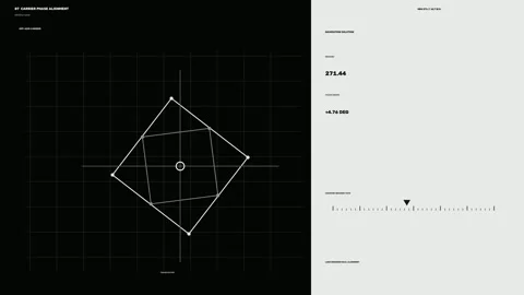 Extraterrestrial Transmission Phase Alignment HUD Seamless Stock Footage 342254643
