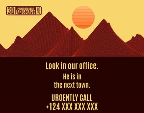 Extravagant computer mountains polygonal vector illustration Illustrazione stock