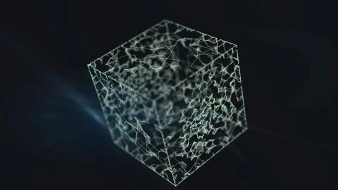 An extravagant cube form of artifact - mysterious Pandora's box. Stock Illustration