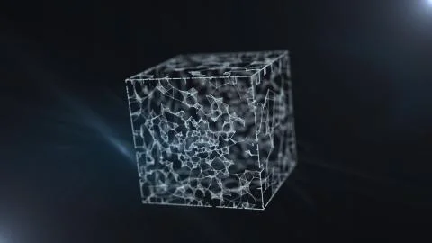 An extravagant cube form of artifact - mysterious Pandora's box. Stock Illustration