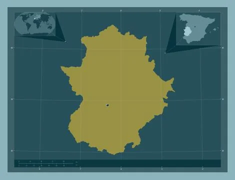 Extremadura, Spain. Solid color shape 库存插图