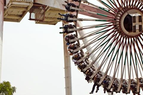 Extremal rollercoaster in operation Stock Photos