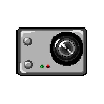Extreme action camera pixel art vector illustration 스톡 일러스트