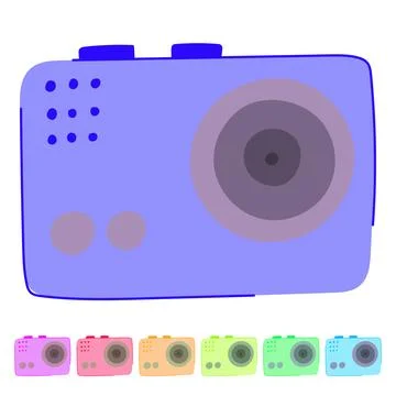 Extreme action camera vector cartoon graphic Stock Illustration