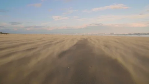 Extreme Blowing Sand on Beach at Sunset (View 4) Video stock 101114146