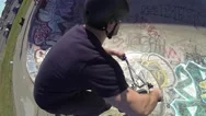 Extreme Bmx Bicycle Tricks - Unique Gopro Angle Pov Stock Footage