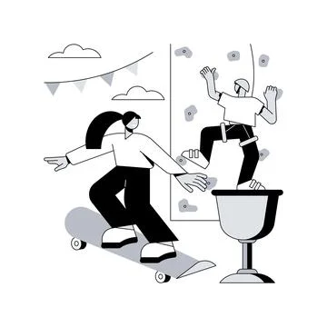 Extreme camp abstract concept vector illustration. Illustrazione stock