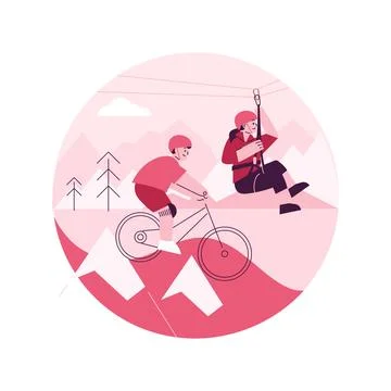 Extreme camp abstract concept vector illustration. Illustrazione stock