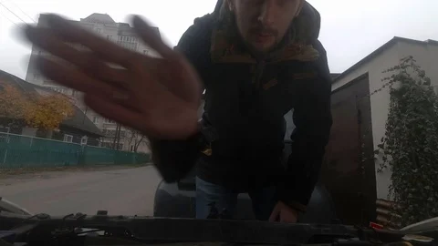 Extreme car and anger problems. engine overheated 스톡 동영상 105466903