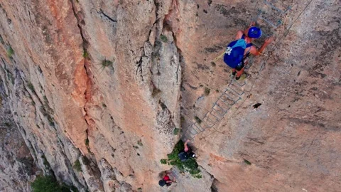 "Extreme Climb for Wingsuit Base Jump" Stock Footage 309206198